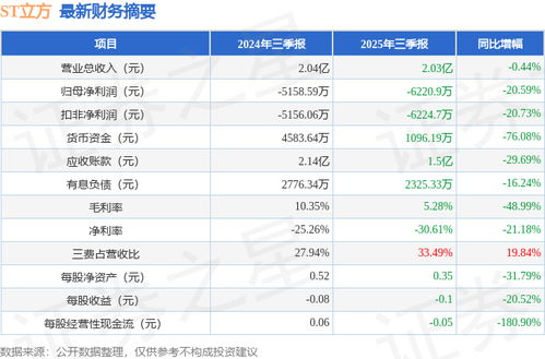ST立方2025年三季报简析 净利润承压，大数据服务与应收账款管理成焦点